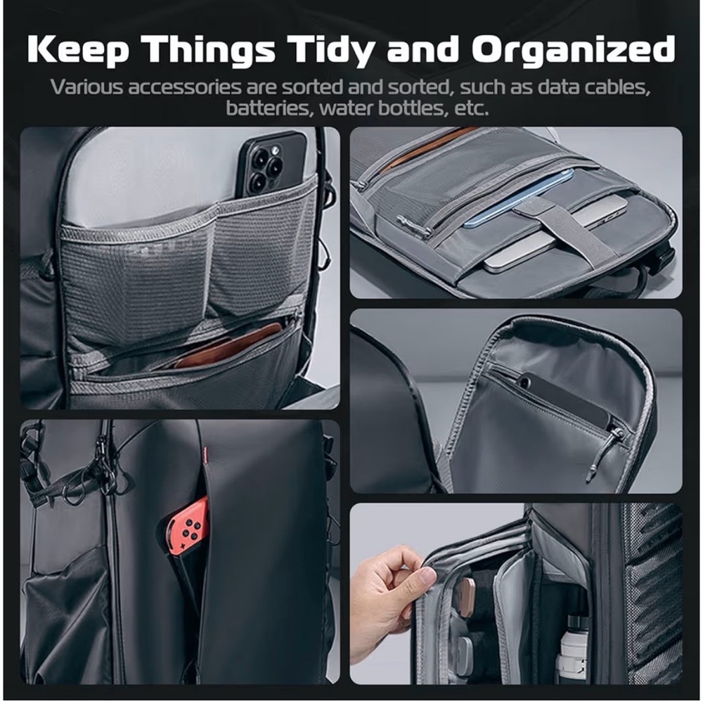 Black Camera Backpack - Professional DSLR Camera … - image 4